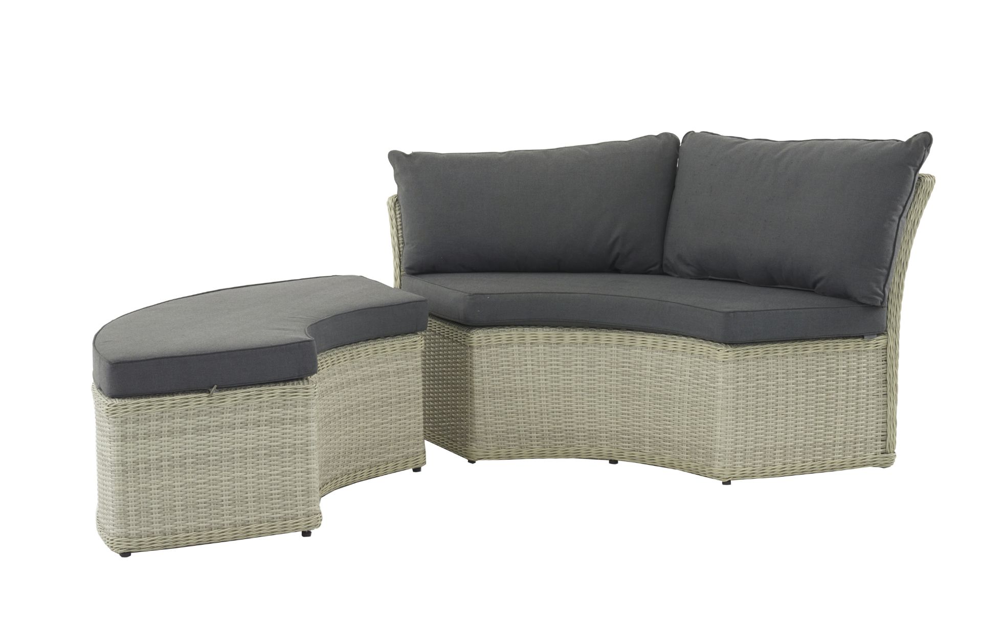 Set A508 Monterey Curved Sofa & Bench - Left (Dove Grey)