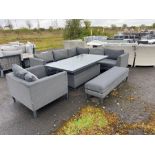 A20 St Lucia Modular Sofa with rectangular adjustable dining table chair and bench The St Lucia