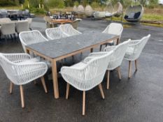 A143 Palermo Rectangular dining table with 8 x chairs