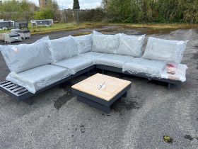 A51 Vilamoura Square Modular Sofa with Square Coffee Table with Teak Top