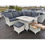 A28 Monterey Mini Modular Sofa with Mini Firepit Table and 2 x Stools Dove Grey