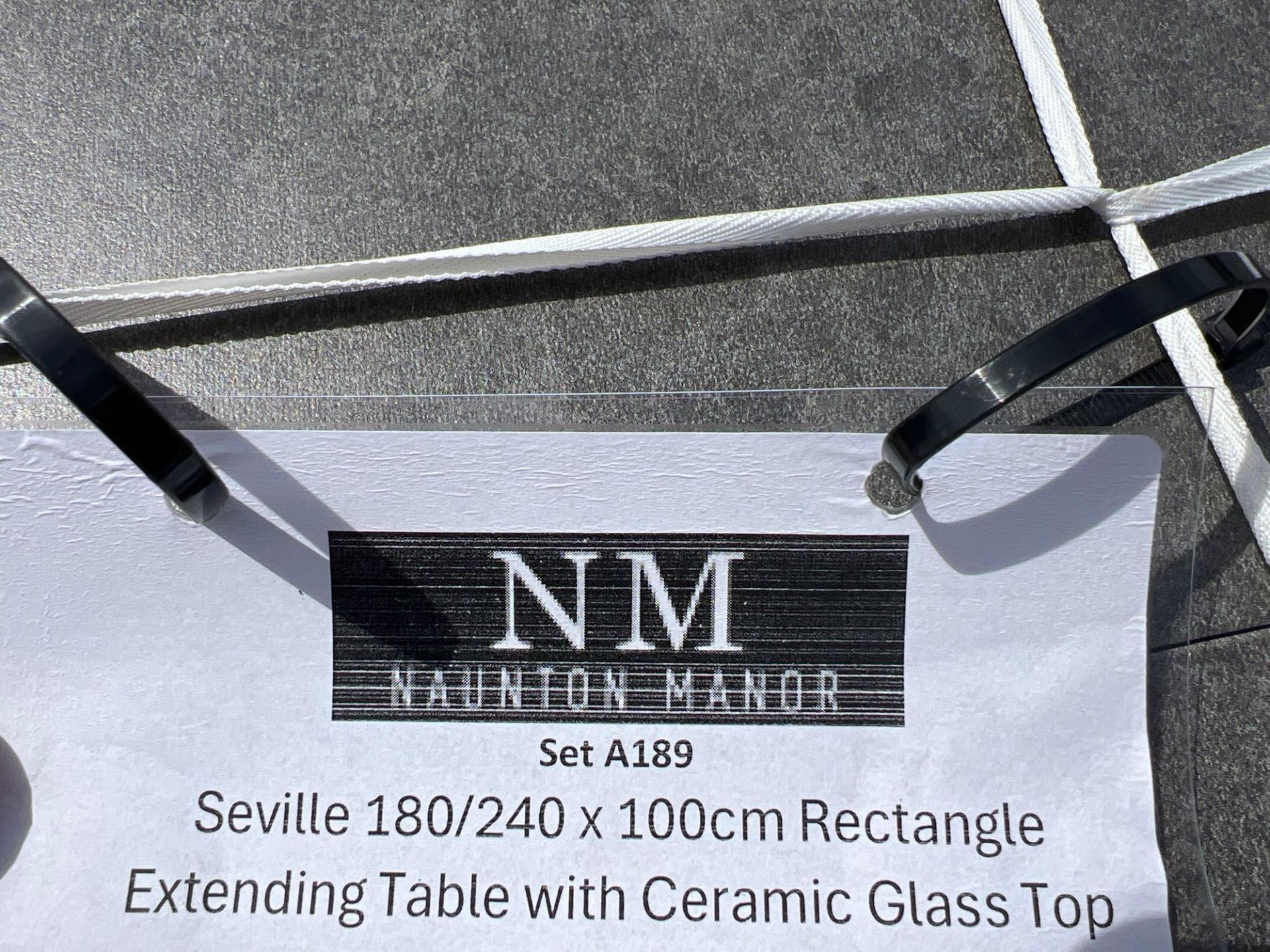 A189 Seville 180/240 x 100cm Rectangle Extending Table with Ceramic Glass Top - Image 2 of 2