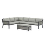 Set A396 Portofino Wicker Rectangle Modular Sofa & Bench - Long Right