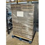 Set A606 Pallet of Teak Outdoor Floor Tiles Each tile is 496mm x 496mm.On a full pallet there are