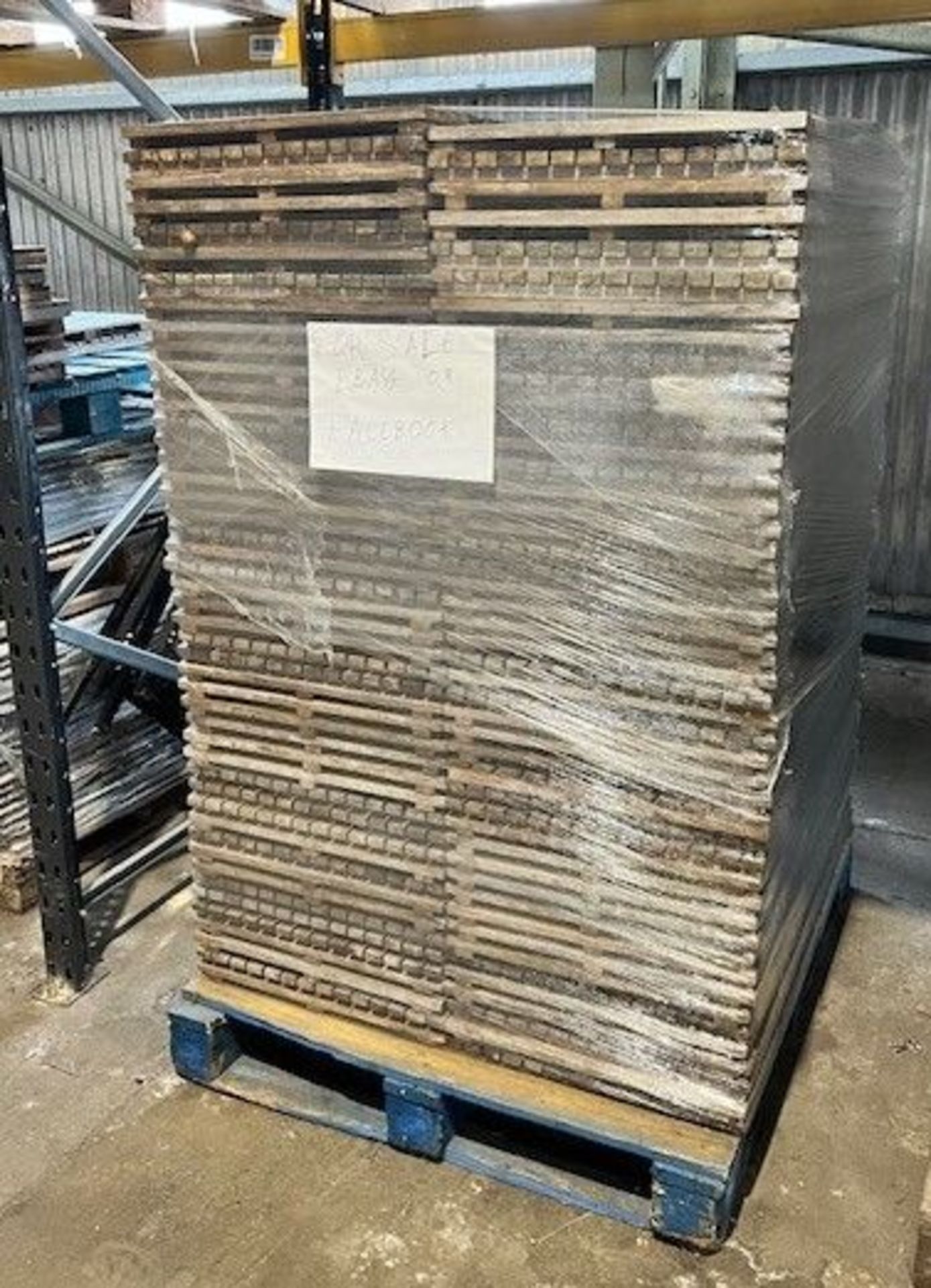 Set A606 Pallet of Teak Outdoor Floor Tiles Each tile is 496mm x 496mm.On a full pallet there are