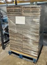 Set A606 Pallet of Teak Outdoor Floor Tiles Each tile is 496mm x 496mm.On a full pallet there are