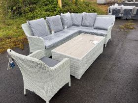 A128 Tetbury Rectangle Sofa w/ Chair & Kingscote Coffee Table - Cloud