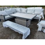 A56 Portofino Modular Sofa with Mauritius Rectangular Adjustable Table
