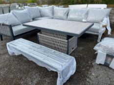 A56 Portofino Modular Sofa with Mauritius Rectangular Adjustable Table