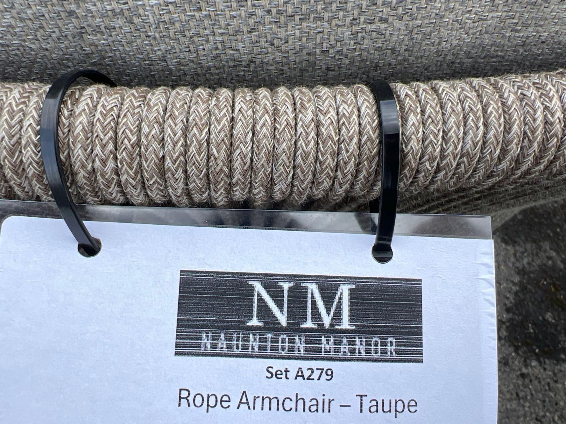 A279 1x Rope Armchairs Taupe - Image 3 of 3