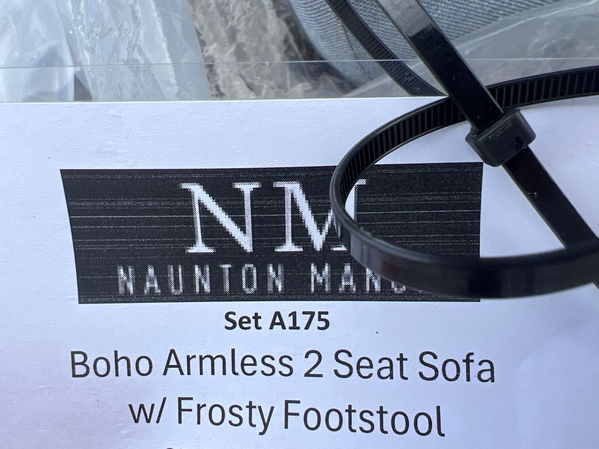 A175 Boho Armless 2 seater sofa with Frosty Footstool - Bild 3 aus 3
