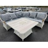 A87 Monterey Modular Sofa with Square SPC Firepit Table Dove Grey