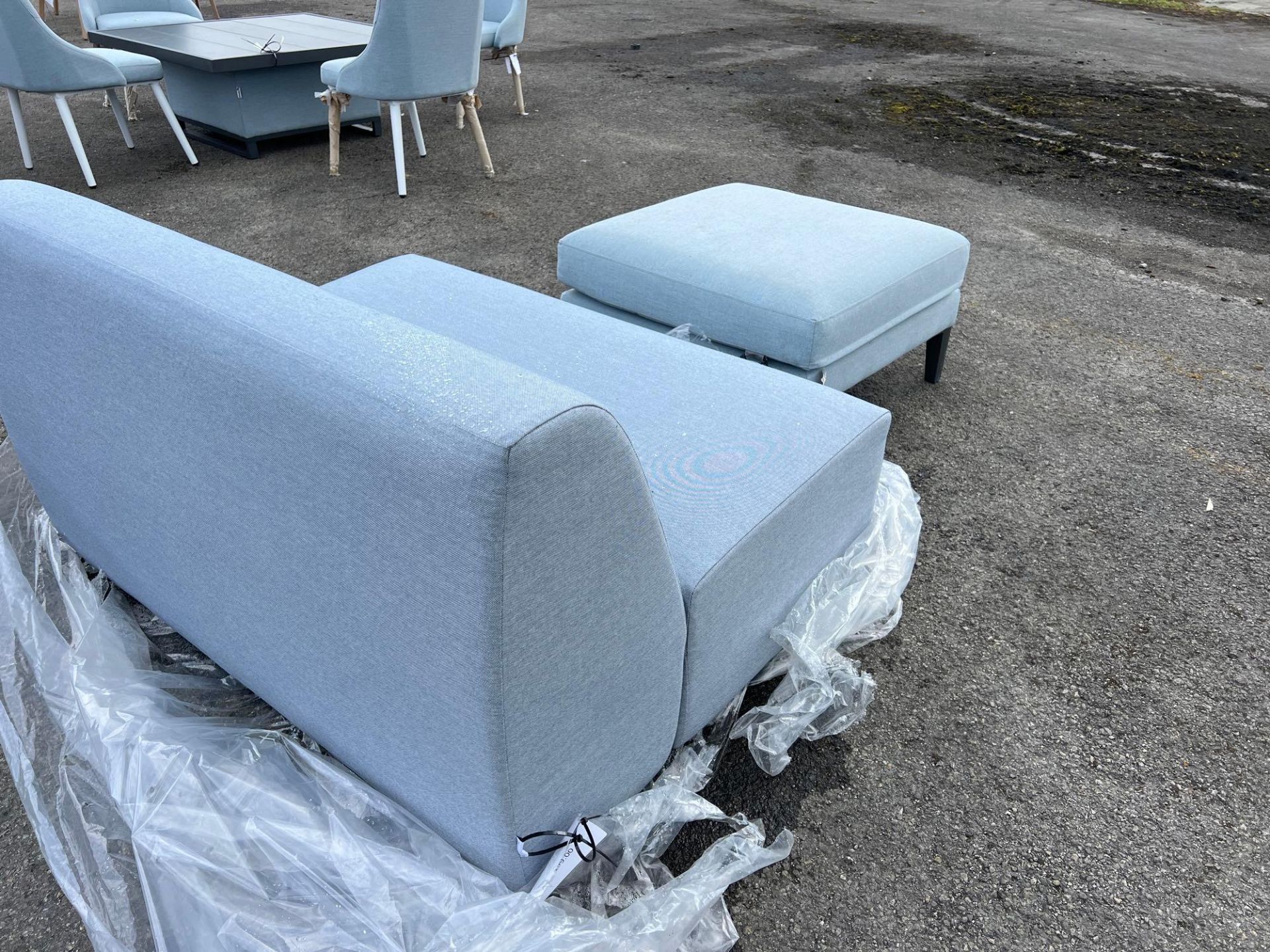 A175 Boho Armless 2 seater sofa with Frosty Footstool - Image 2 of 3