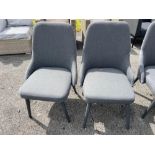 A249 8 x St Lucia Upholstered Fabric Dinign Chairs