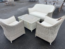 A141 Monte Carlo 2 Seat Sofa 2 chairs and table Elevate your outdoor living experience with the