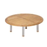 Set A517 Woodstock 220cm Round Teak Table (Stainless Steel Legs)