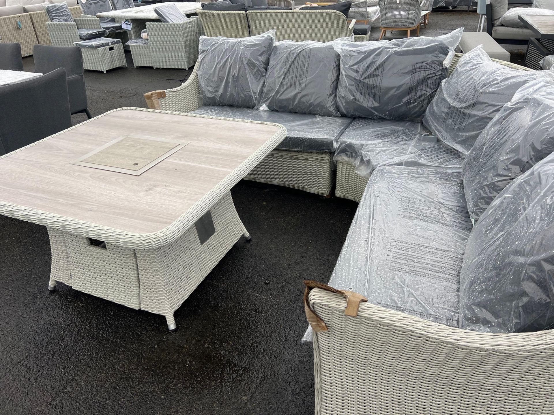 A87 Monterey Modular Sofa with Square SPC Firepit Table Dove Grey - Image 3 of 4