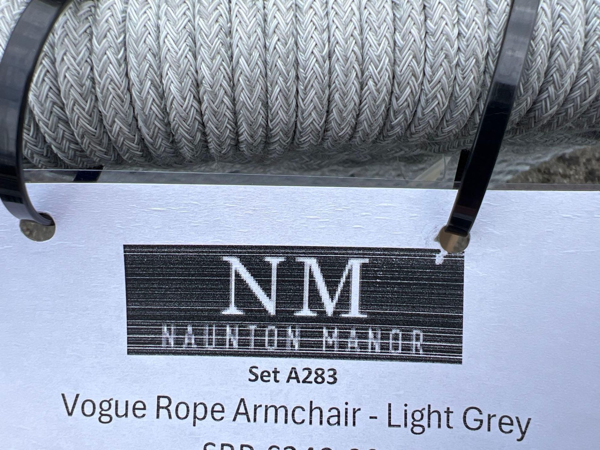 A283 Vogue Rope Armchair Light Grey - Image 3 of 3