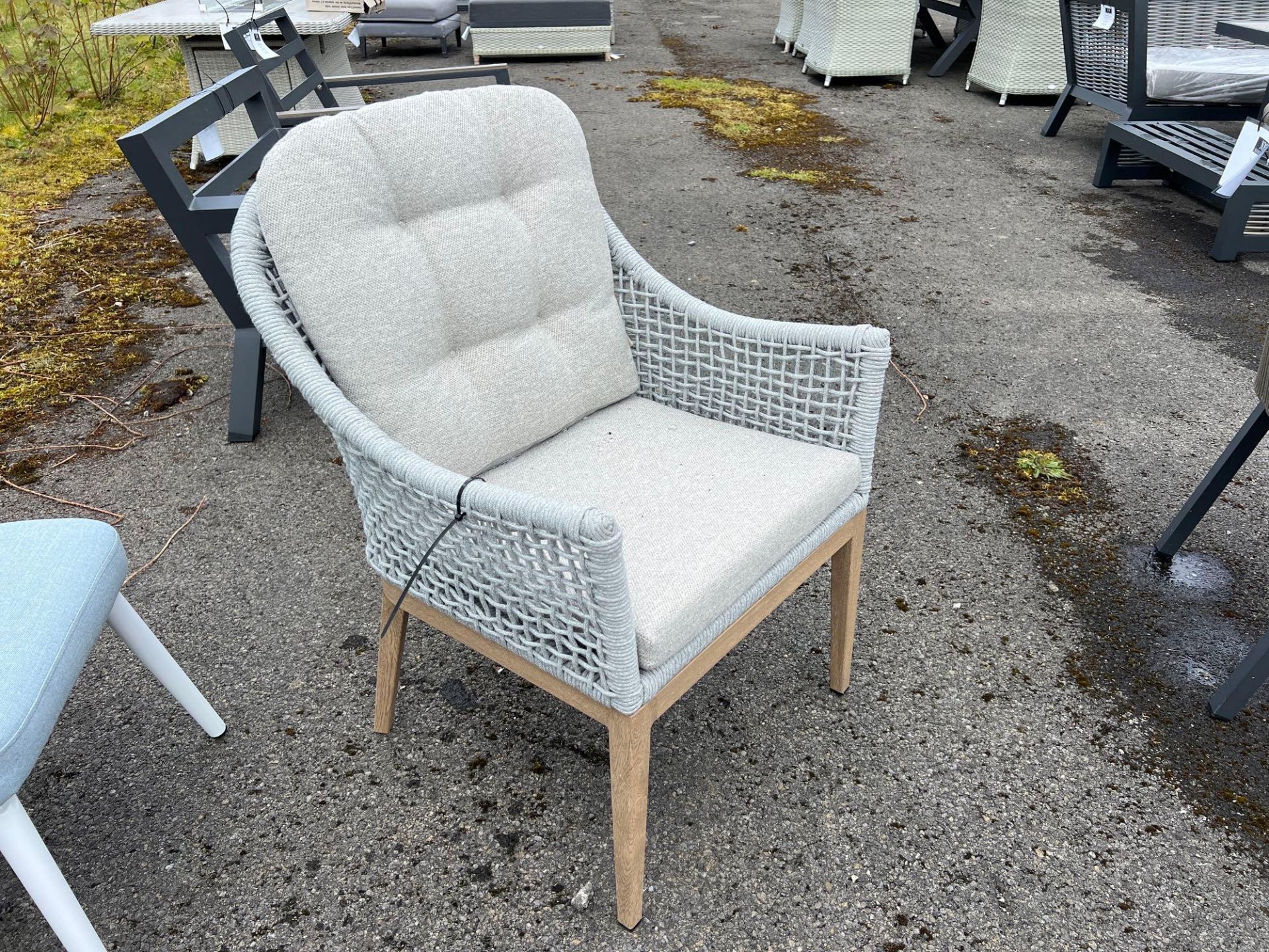 A283 Vogue Rope Armchair Light Grey - Image 2 of 3