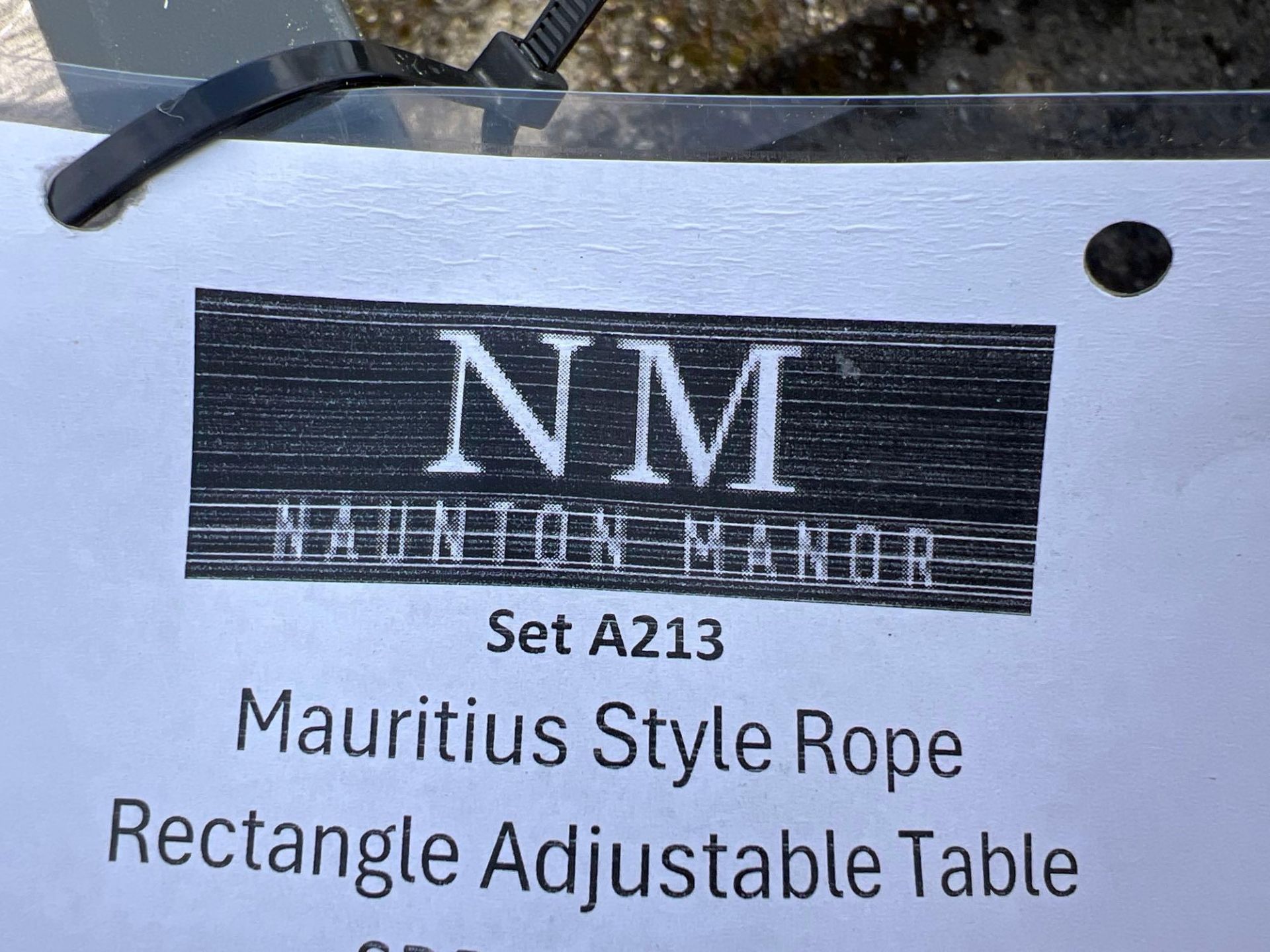 A213 Mauritius Style Rope Rectangle Adjustable Table - Image 3 of 3