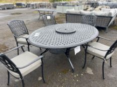 A43 Turin 196 x 147cm Elliptical Table With Lazy Susan and 5 x Chairs