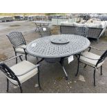 A43 Turin 196 x 147cm Elliptical Table With Lazy Susan and 5 x Chairs