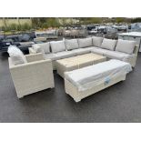 A100 Kingscote Modular Sofa with large coffee table and chair - Nutmeg