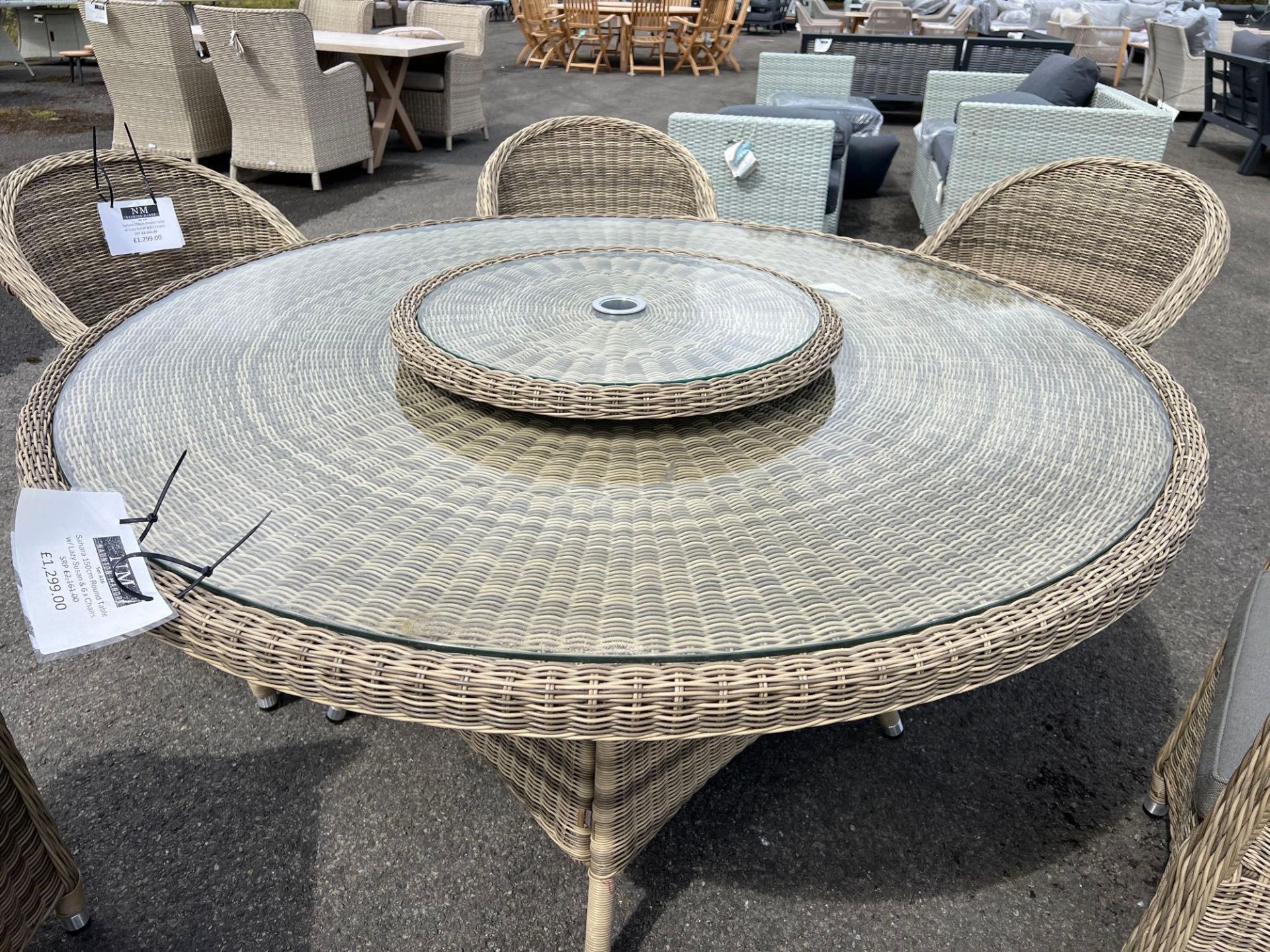 A16 Sahara 150cm Round Table With Lazy Susan and 6 x Chairs - Image 3 of 4