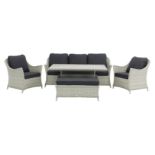 Set A473 Bramblecrest 3 Seat Sofa w/ 2x Sofa Chairs, Rectangle Adj. Table & Bench