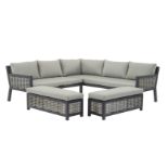 Set A402 Portofino Deluxe Wicker Square Modular Sofa with 2 Benches