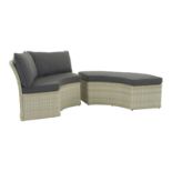 Set A507 Monterey Curved Sofa & Bench - Right (Dove Grey)