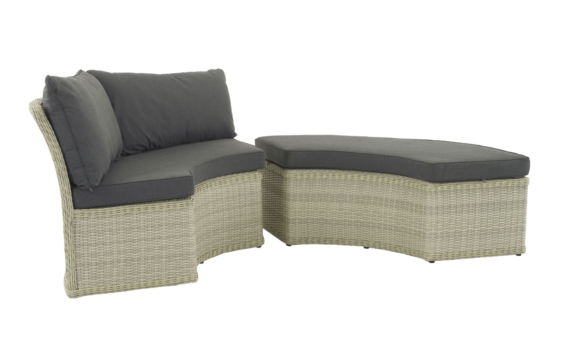 Set A506 Monterey Curved Sofa & Bench - Right (Dove Grey)