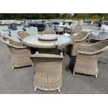 A16 Sahara 150cm Round Table With Lazy Susan and 6 x Chairs