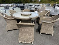 A16 Sahara 150cm Round Table With Lazy Susan and 6 x Chairs