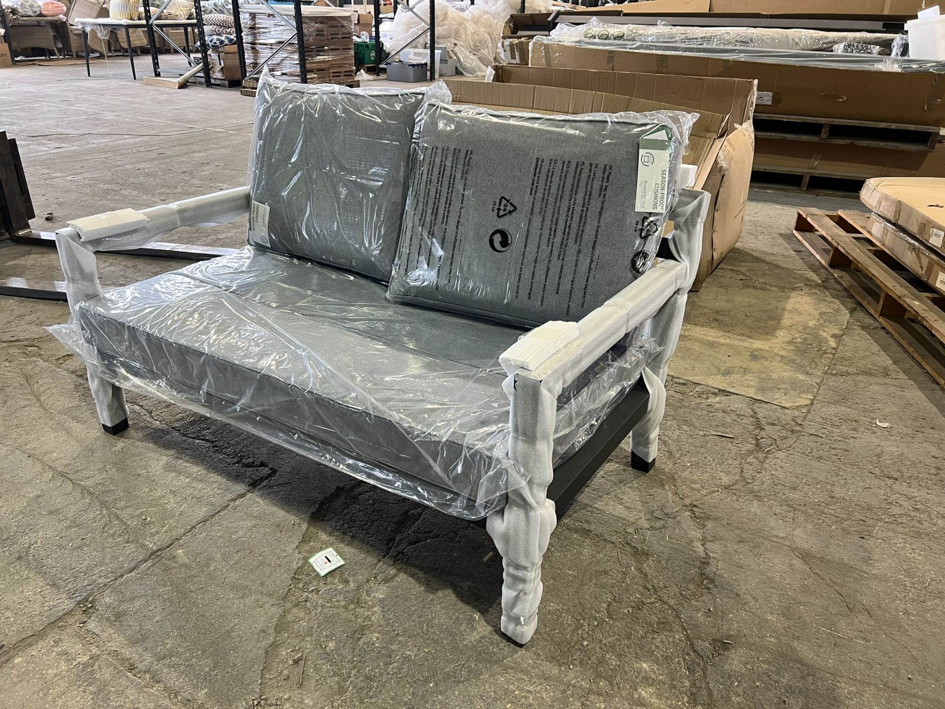 Set A557 La Rochelle 2 Seat Sofa including Season-Proof Grey Fawn Cushions - Image 2 of 4