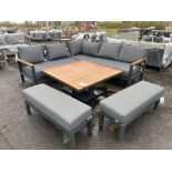 A45 Bergen Square Sofa With Square Piston Table and 2 x Benches