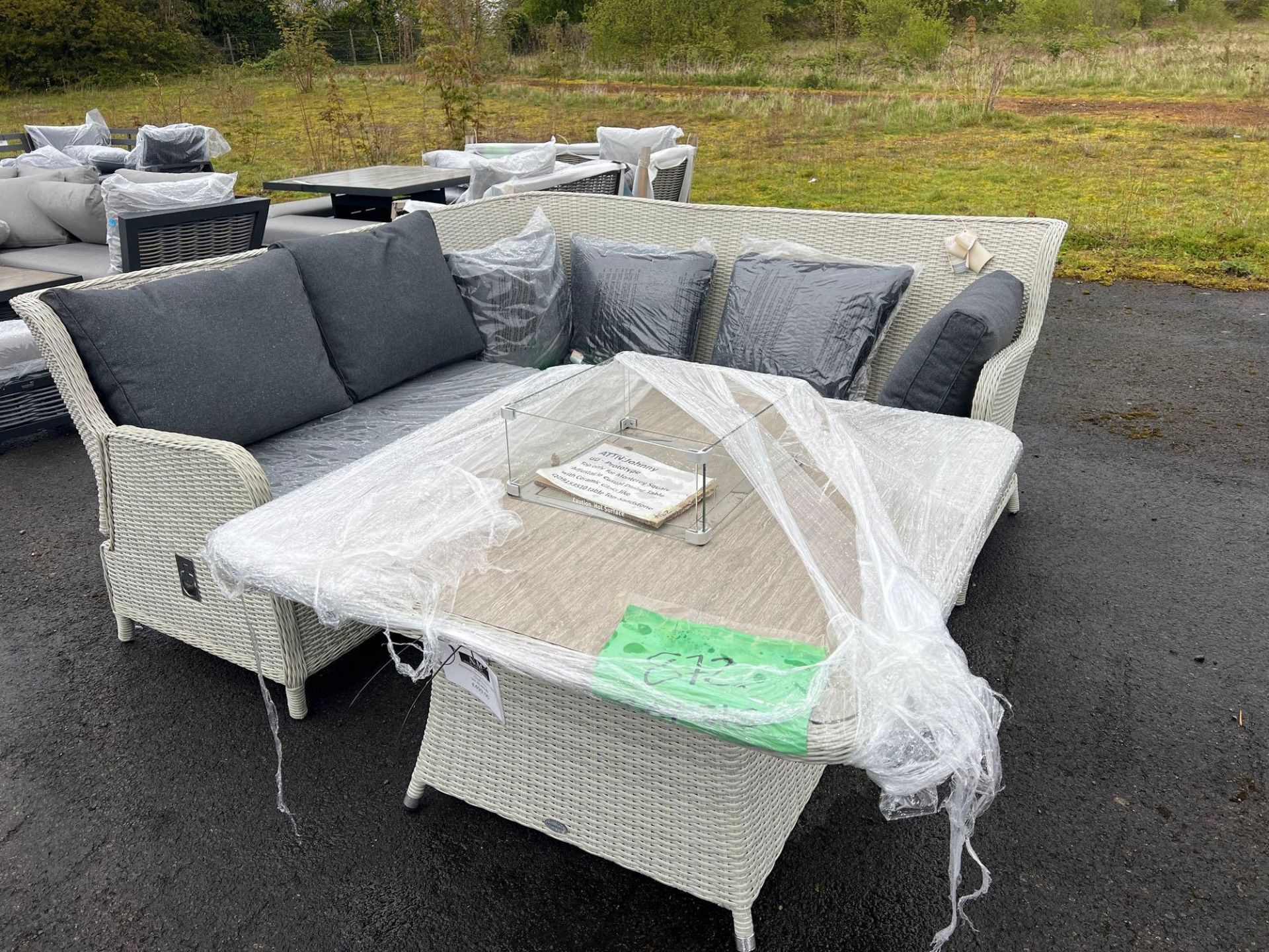 A126 Monterey Square firepit table Dove Grey