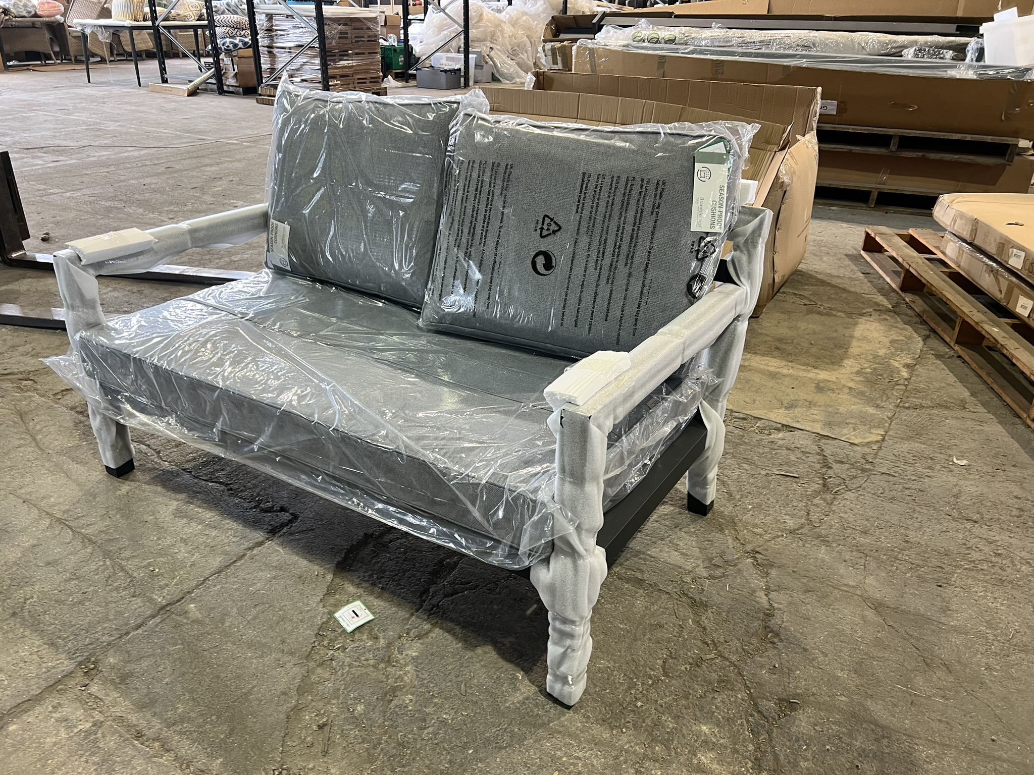Set A557 La Rochelle 2 Seat Sofa including Season-Proof Grey Fawn Cushions