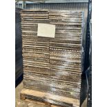 Set A607 Pallet of Teak Outdoor Floor Tiles  Each tile is 496mm x 496mm.On a full pallet there are