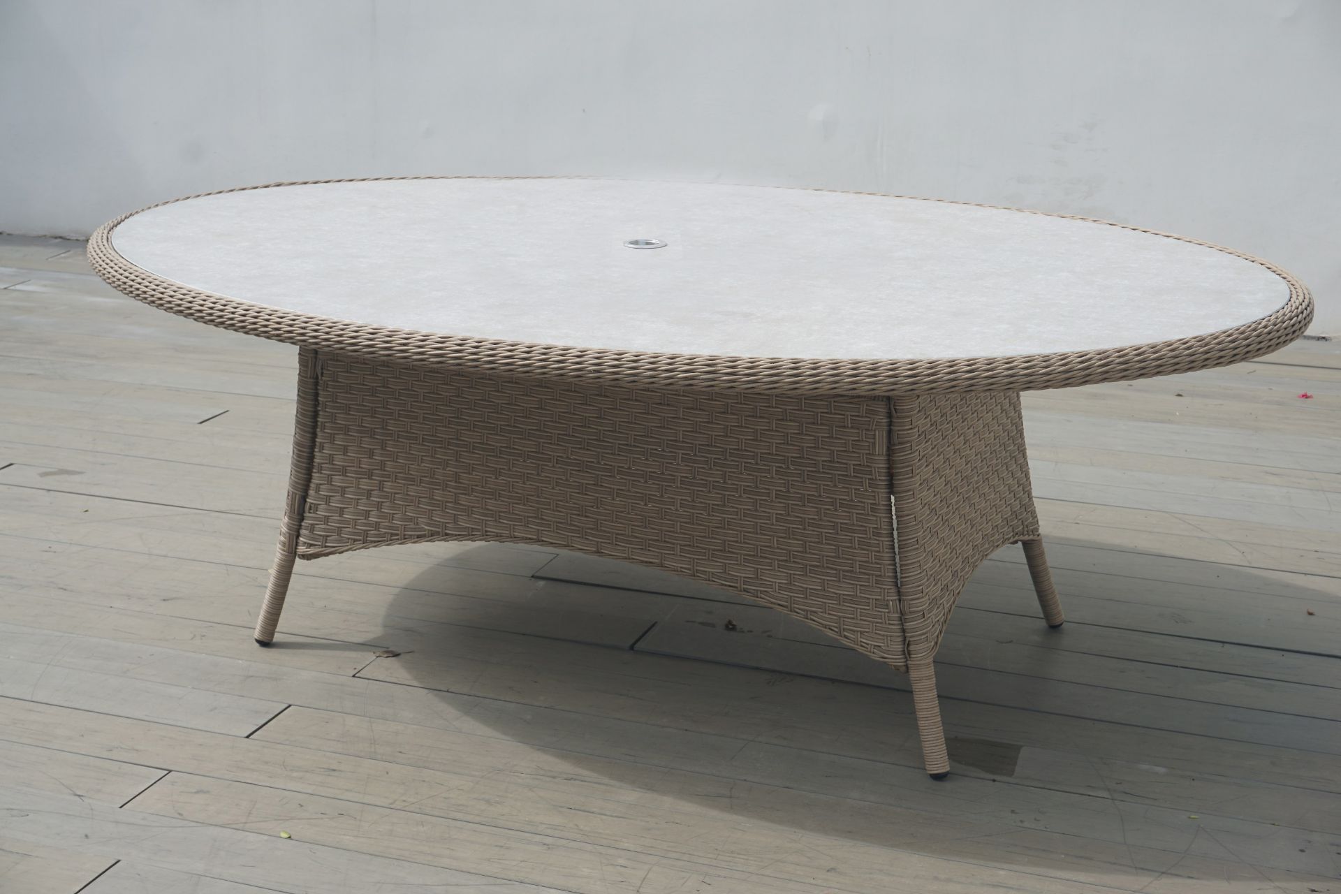 Set A438 Austin 175cm Elliptical Table with Ceramic Glass Top