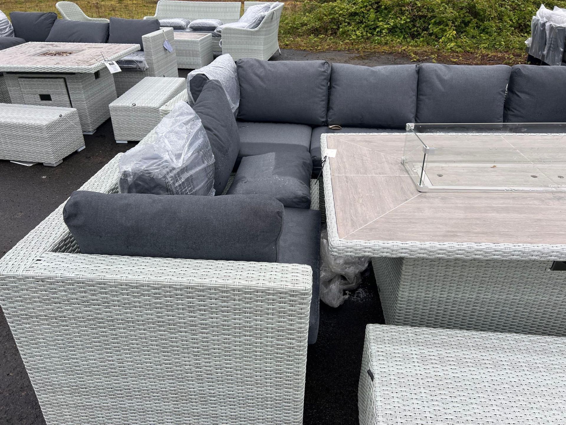 A8 Kingscote Cloud Modular Sofa with large firepit rectangular table and bench - Image 2 of 6