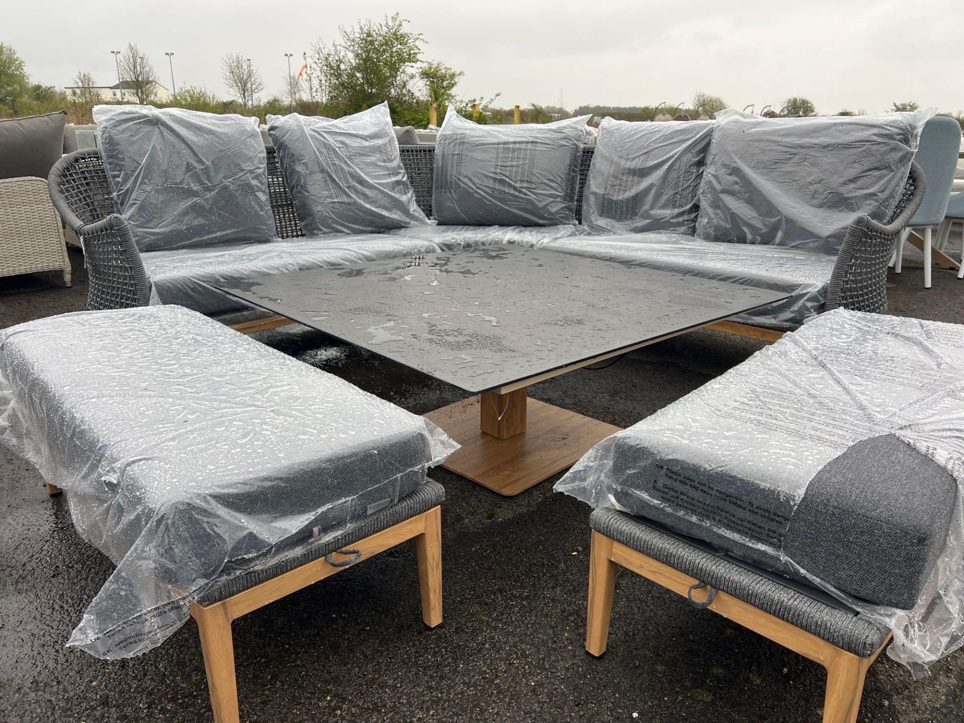 A45 Vogue Rope Modular Sofa with Square Piston Table and 2 x Benches Slate - Image 2 of 4