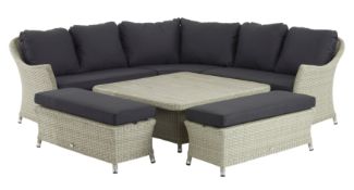 Set A577 Bramblecrest Square Modular Sofa w/ 2 Benches (No Table) - Grey