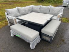 A1 Portofino Square Sofa with square adjustable table and 2 x benches