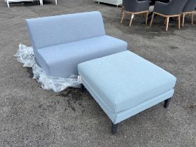 A175 Boho Armless 2 seater sofa with Frosty Footstool