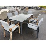 A135 Rectangular glass dining table with 6 x Seville Chair