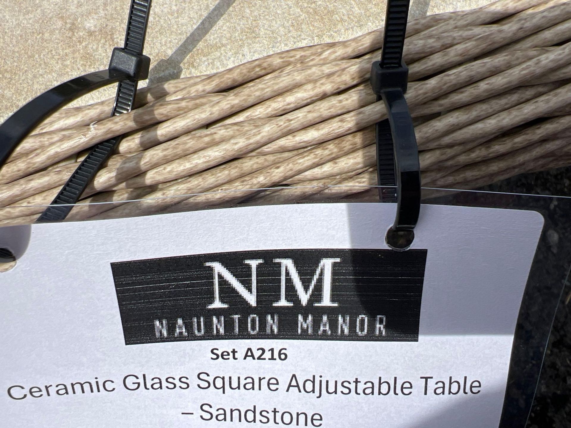 A216 Ceramic Glass Square Adjustable Table Sandstone - Image 3 of 3