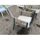 A279 2 x Rope Armchairs Taupe