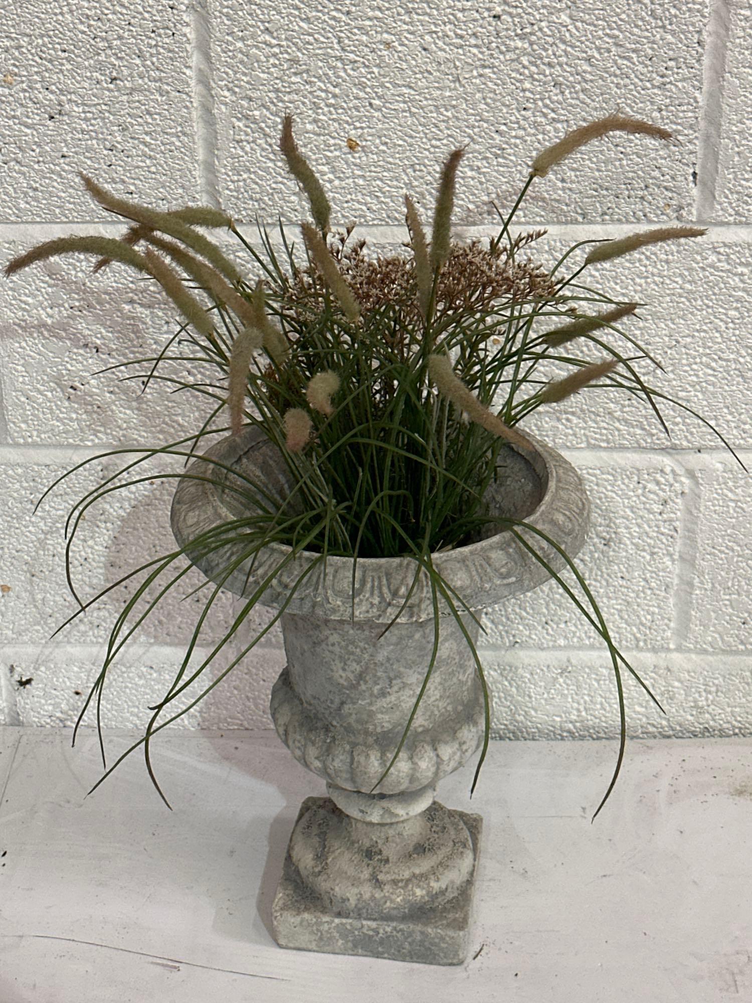 Faux Plant In Campania Egg & Dart Concrete Urn 77cm