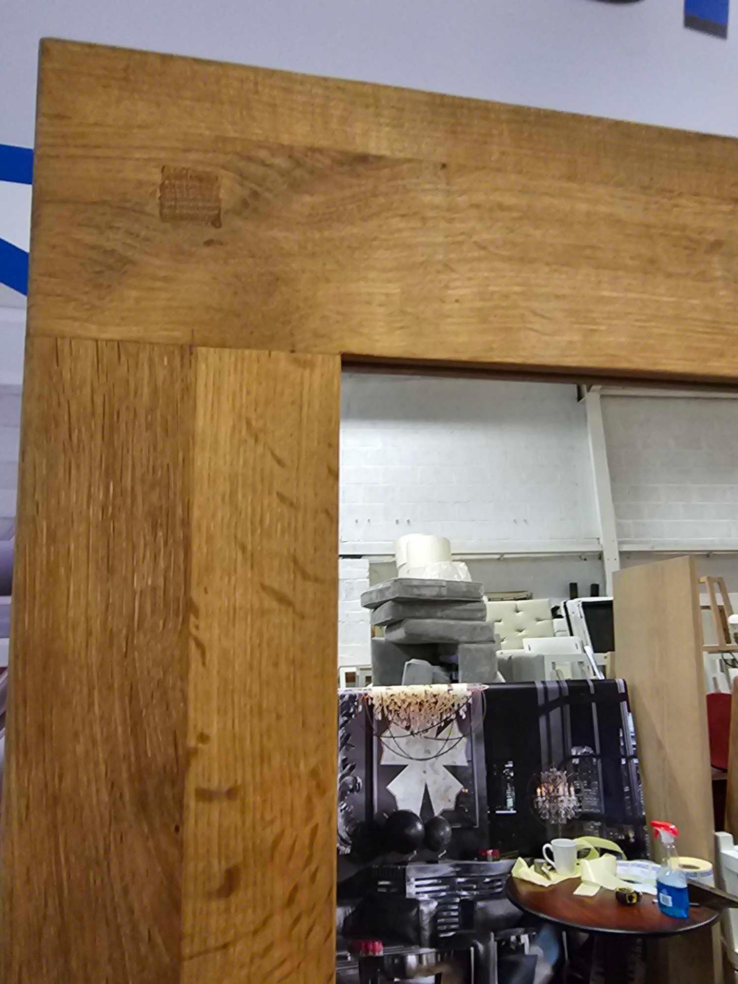 A Rustic Light Oak Wooden Framed Accent Mirror 80 x 150cm (Sr40) - Image 3 of 3